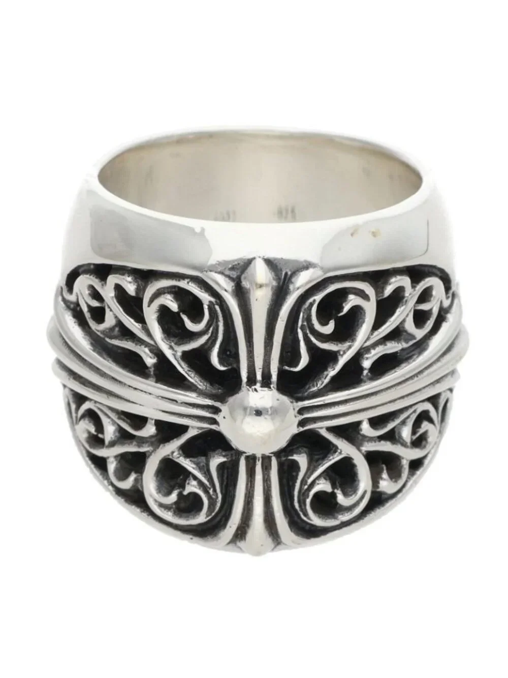 Chrome Hearts Classic Oval Cross Silver Ring